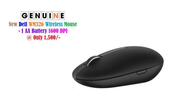 Dell Wireless Mouse WM326 Black at 1,500/- _ More New Genuine Accessories • HP H4D73AA Keyed Cable Laptop Lock at 1,000/- • HP Wireless Keyboard & Mouse 4CE99