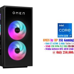 OMEN by HP 35L Gaming Tower PC Core i7 14700 2.1Ghz 28 CPUs 32GB 1TB NVMe SSD 1TB HDD PSU 800W GeForce RTX 4070 12GB Graphics
