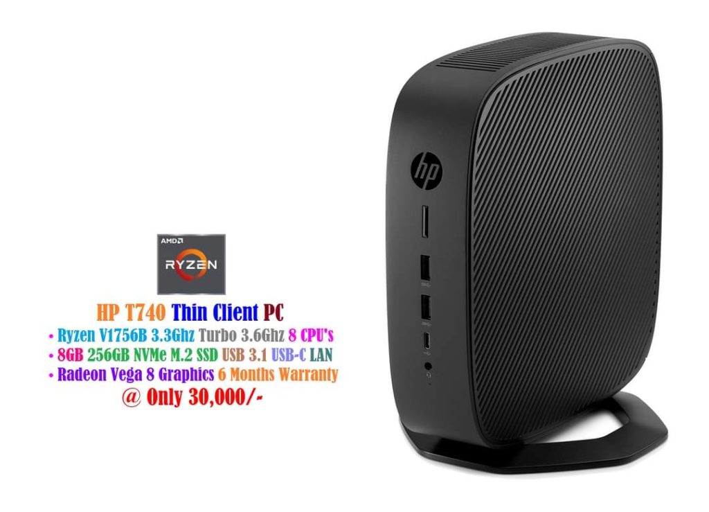 HP T740 Thin Client PC Ryzen V1756B 3.3Ghz Turbo 3.6Ghz 8 CPU's 8GB ...