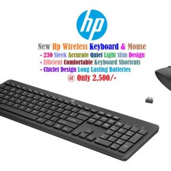 New Hp 230 Wireless Keyboard & Mouse Sleek Accurate Quiet Light Slim Design Efficient Comfortable Keyboard Shortcuts Chiclet Design Long Lasting Batteries