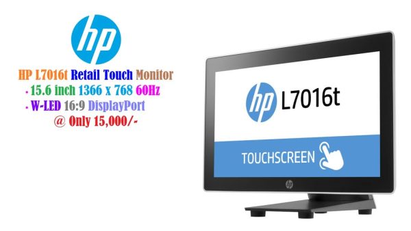 HP L7016t Retail Touch Monitor 15.6 inch 1366 x 768 60Hz 16:9 DP W-LED TouchScreen (Sold with HP Prodesk 400 G5 Mini PC)