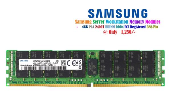 4GB 2400T Samsung Server Workstation Memory Modules PC4 RDIMM ECC DDR4 Registered 288-Pin buffered