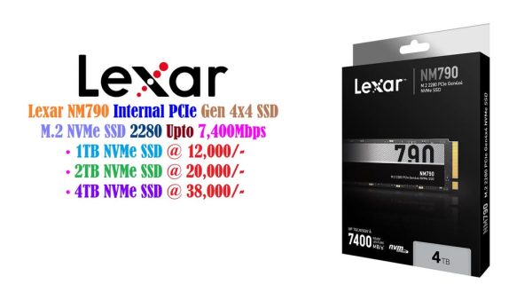 New Lexar 1TB NM790 Internal PCIe Gen 4×4 SSD M.2 NVMe PCIe SSD 2280 Upto 7,400Mbps Extreme Ultimate Boost Performance