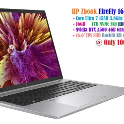 HP Zbook FireFly 16 G11 Workstation Laptop Core Ultra 7 155H 3.8Ghz 22 CPUs 16GB 1TB NVMe SSD 16.0' IPS FHD Nvidia RTX A500 4GB Graphics