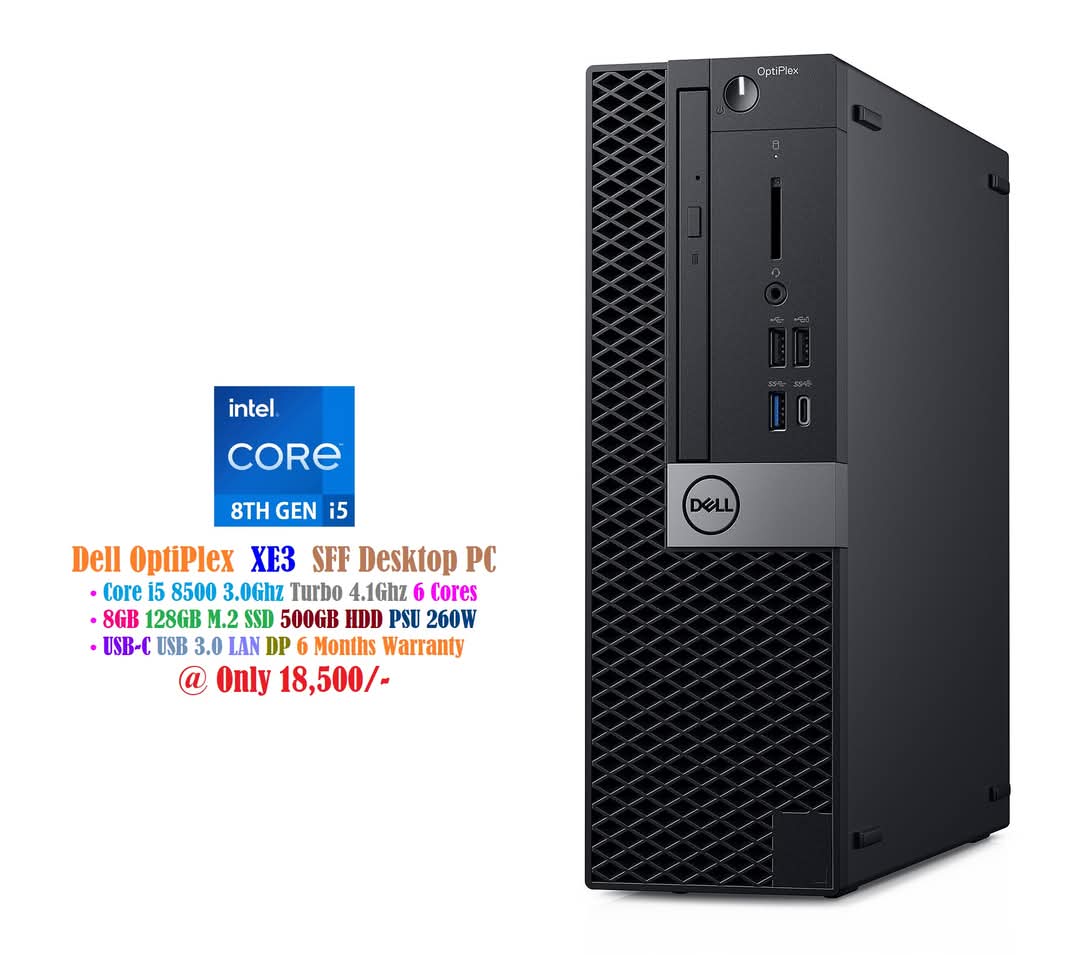 Dell OptiPlex XE3 SFF Desktop PC Core i5 8500 3.0Ghz 6 Cores 8GB