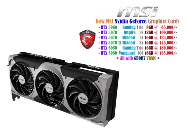MSI GeForce RTX 5080 Gaming Trio 16GB Graphics Card